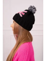Dámska čiapka s brmbolcom Elizabeth K386 čierna