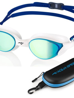AQUA SPEED Plavecké okuliare Vortex Mirror&Case White/Blue Pattern 51