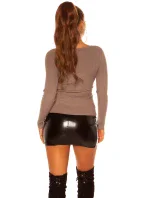 Dámsky sexy kardigán so zavinovacími prvkami IN-1537 Grey - Koucla