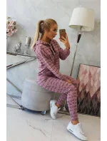 Tmavo ružová sada s potlačou