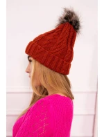 Fleecová kockovaná čiapka K226 červená