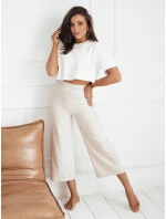 Dámske nohavice culotte PERTH light beige FashionStreet UY1831 Dámske nohavice culotte PERTH light beige FashionStreet UY1831