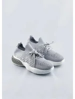 Šedé dámske azúrové sneakersy (JY21-2)