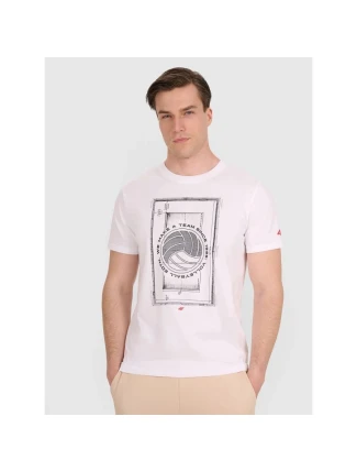 Pánske volejbalové tričko s potlačou 4F 4FRAW25TTSHM3236-10S pánske