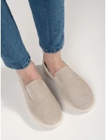 Originálne dámske hnedé mokasíny na plochom podpätku