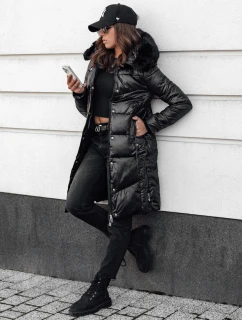 Dámska prešívaná zimná bunda s kapucňou čierna ULTRAWAY FashionStreet TY4628