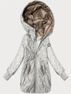 Dámska bunda s bočnými zipsami Goodlookin light beige (B8578-9)