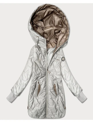 Dámska bunda s bočnými zipsami Goodlookin light beige (B8578-9)