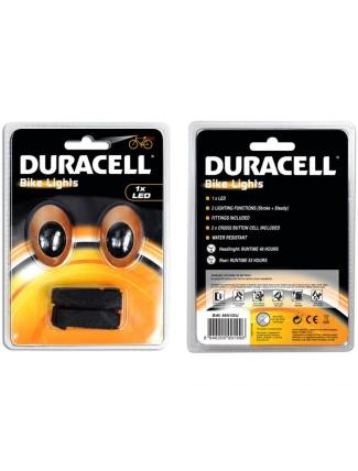 Duracell 1 sada predných a zadných svetiel 00919 pre bicykle Duracell 1 sada predných a zadných svetiel 00919 pre bicykle