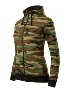 Camo Mikina na zips maskáčová hnedá