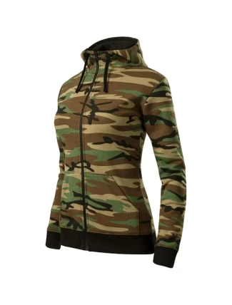 Camo Mikina na zips maskáčová hnedá