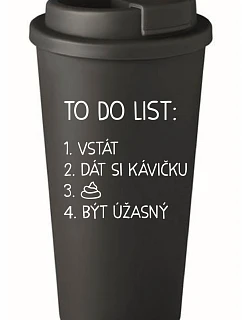 TO DO LIST: BE AMAZING - čierny termohrnček 475 ml