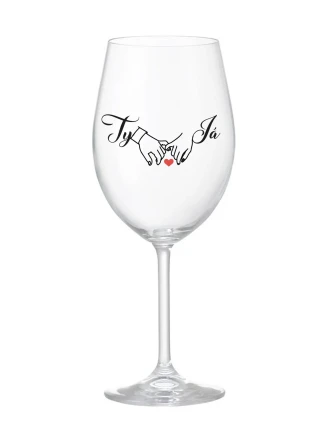 YOU AND ME (svadba) - číry pohár na víno 350 ml