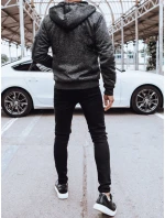 Pánska zateplená tmavosivá mikina FashionStreet BX5626 Pánska zateplená tmavosivá mikina FashionStreet BX5626
