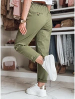 Dámske nohavice chinos s opaskom RELCIX khaki FashionStreet UY2582