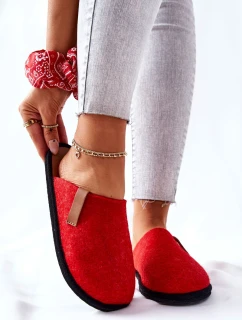 Papcie Damskie Domowe Panto Fino KK267006 Czerwono-Brązowe