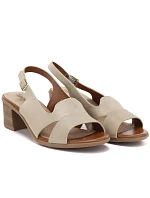 Dámske kožené sandále béžovej farby Sergio Leone SK578-S