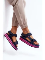 Damskie Sandały Na Platformie Lee Cooper LCW-24-05-2754L Granatowe