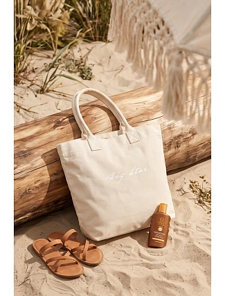 Textová nákupná taška Big Star RR574237 Light Beige Textová nákupná taška Big Star RR574237 Light Beige