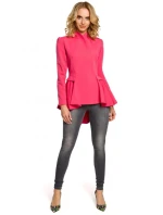 Asymetrický frak s golierom a zapínaním na gombíky M165 - čierny - Moe Asymetrický frak s golierom a zapínaním na gombíky M165 - čierny - Moe