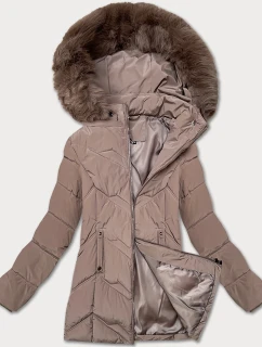 Dámska zimná bunda s kapucňou (B8300-48) béžová - S'west