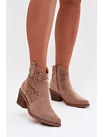 Dámske kovbojské čižmy HY61-8012 beige - S.Barski