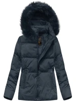 Dámska krátka zimná prešívaná bunda Dark Blue (7694)