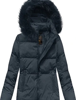 Dámska krátka zimná prešívaná bunda Dark Blue (7694)