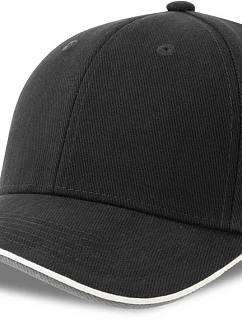 Atlantis Headwear Pilot Piping Sandwich-S 6-panelová ťažká sendvičová čiapka 33.0274 čierna