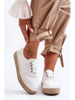 Sznurowane Trampki Espadryle Big Star LL274833 Białe