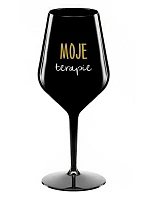 MOJE TERAPIE - čierny nerozbitný pohár na víno 470 ml