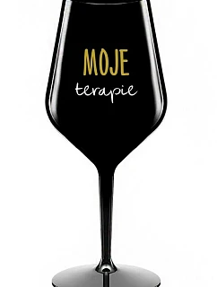 MOJE TERAPIE - čierny nerozbitný pohár na víno 470 ml