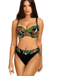 Dámske dvojdielne plavky Tahiti 5 S995TA5-2 Black with Floral Pattern - Self