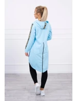 Mikina so zipsom na chrbte modrá