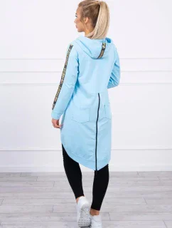 Mikina so zipsom na chrbte modrá