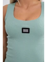 Rebrovaná blúzka s tmavo mätovým leskom