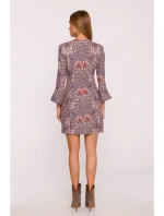 M877 Šaty s potlačou a širokými manžetami - model 2