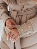 Dámska prešívaná zimná bunda s kožušinou FashionStreet camel TY5077 Dámska prešívaná zimná bunda s kožušinou FashionStreet camel TY5077