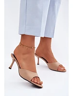 Dámské sandály na podpatku látkové Béžové Selmira