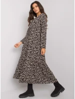 Šaty D73771M30225A1EN čierna béžová Šaty D73771M30225A1EN čierna béžová