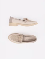 Módne dámske mokasíny Jasnobeżowy bez podpätku Módne dámske mokasíny Jasnobeżowy bez podpätku