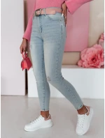 Dámske úzke džínsy s opaskom SLIMIVI modré FashionStreet UY2423 Dámske úzke džínsy s opaskom SLIMIVI modré FashionStreet UY2423