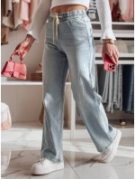 Dámske džínsové nohavice so širokými nohavicami STEREO modré FashionStreet UY2436 Dámske džínsové nohavice so širokými nohavicami STEREO modré FashionStreet UY2436