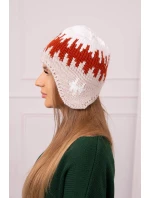 Dámska čiapka Nikol K405 biela+červená+béžová