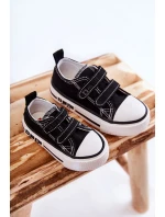 Dziecięce Materiałowe Trampki Na Rzep BIG STAR KK374074 Czarno-Białe