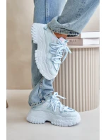 Sneakersy Damskie Na Masywnej Podeszwie Niebieskie Nevela