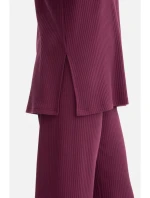 B301 Rebrovaný pletený top - slivka