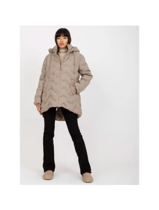 Béžová páperová zimná bunda s kapucňou (NM-KR-P22-6632-62.00P)