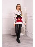 Vianočný sveter so sobom ecru