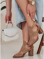 Dámske sandále na podpätku AMIRIA beige FashionStreet ZY0804
